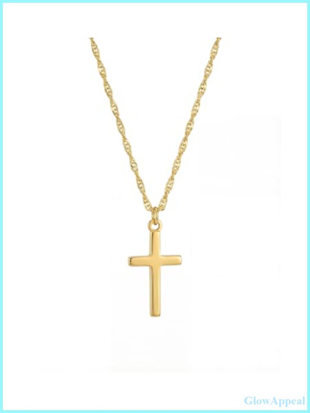 14K Gold Plated Cross Necklace Dainty Pendant for Women Adjustable